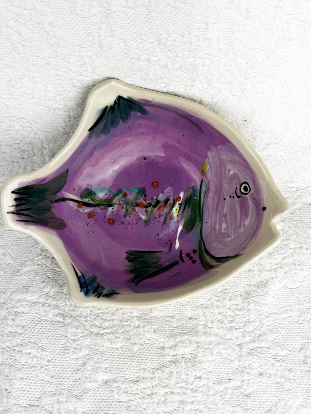 Rare Vintage Animals & Co. Handpainted Fish Bowl numbered & signed 1988